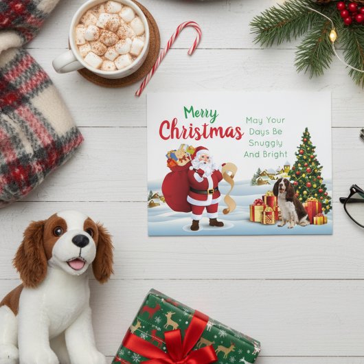 Briefkaart kerstmis Welsh Springer Spaniel