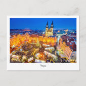 Briefkaart kerstnacht Praag in Tsjechië (Voorkant)