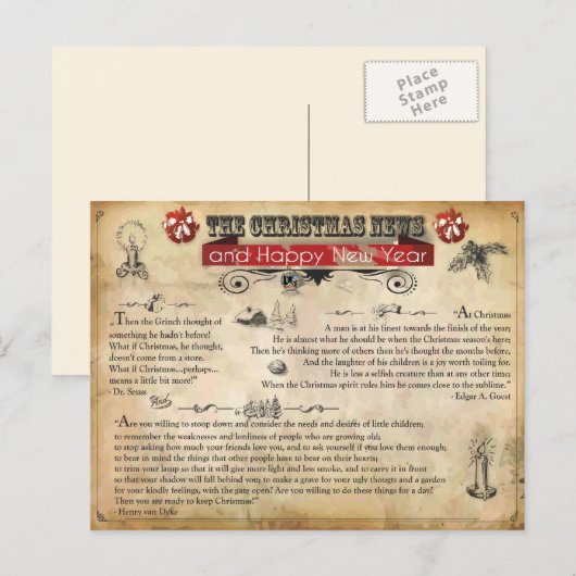 Briefkaart kerstnieuws (Voorkant / Achterkant)