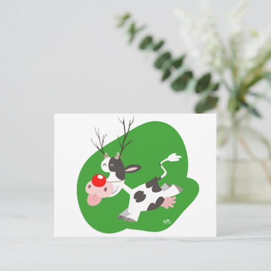 Briefkaart kerstrendieren (Staand voorkant)