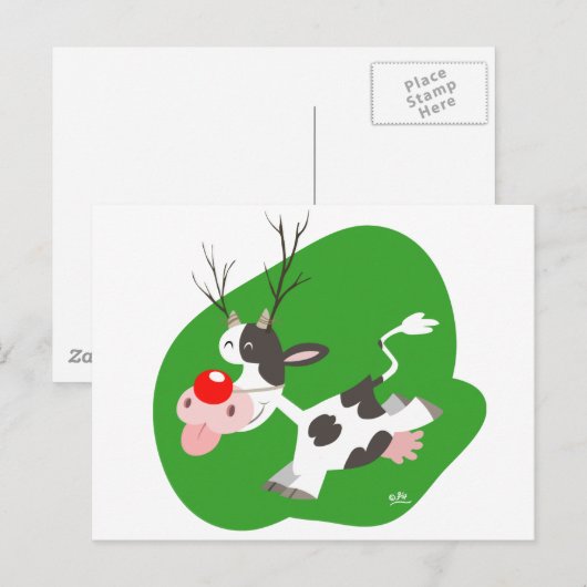 Briefkaart kerstrendieren (Voorkant / Achterkant)