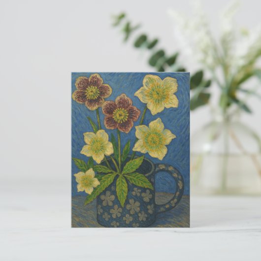 Briefkaart kerstRoos (Staand voorkant)