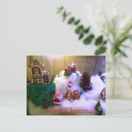 Briefkaart kerstsneeuwval (Staand voorkant)