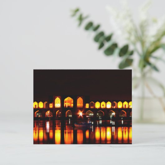 Briefkaart Khaju Bridge in Isfahan, Iran (Staand voorkant)