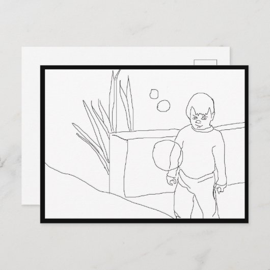 Briefkaart - Kind en bellen (Voorkant / Achterkant)