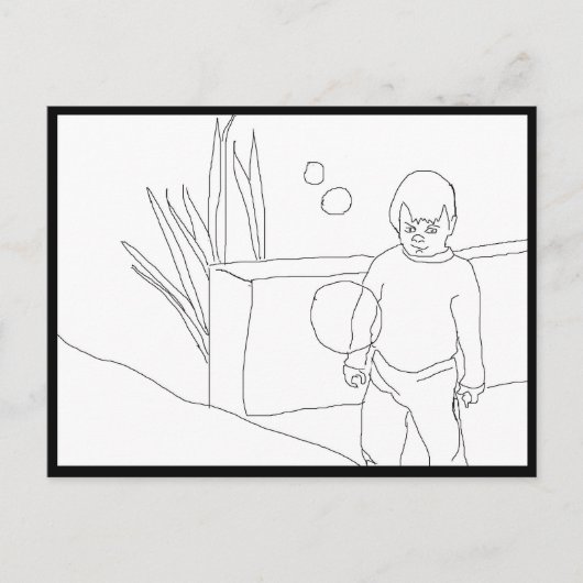 Briefkaart - Kind en bellen (Voorkant)