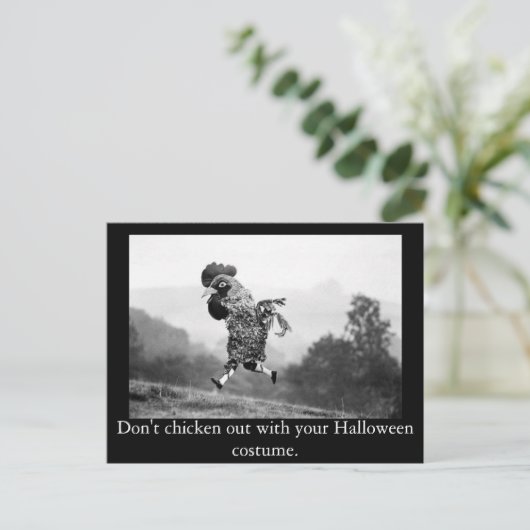 Briefkaart kippen uit Halloween (Staand voorkant)