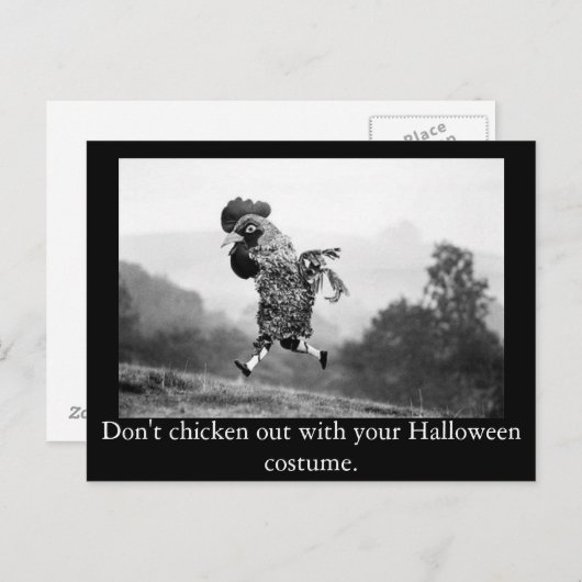 Briefkaart kippen uit Halloween (Voorkant / Achterkant)