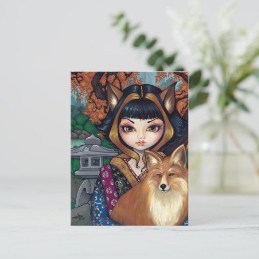 briefkaart "Kitsune" (Staand voorkant)