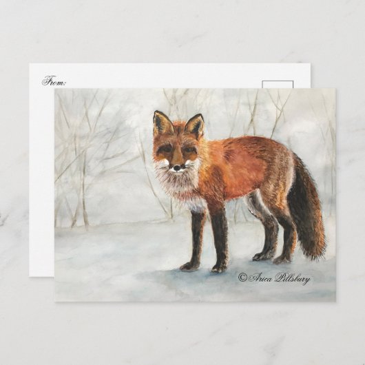 briefkaart "Kitsune" (Fox) (Voorkant / Achterkant)