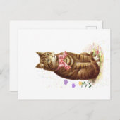 Briefkaart Klassieke tablet met roze romp (Voorkant / Achterkant)