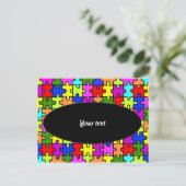 briefkaart "kleurige puzzelpuzzel" (Staand voorkant)