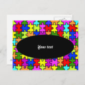 briefkaart "kleurige puzzelpuzzel" (Voorkant / Achterkant)