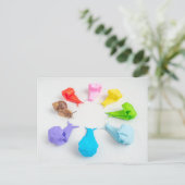 Briefkaart kleurrijke slakken (Staand voorkant)