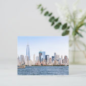 Briefkaart Kleurschets onderaan Manhattan (Staand voorkant)