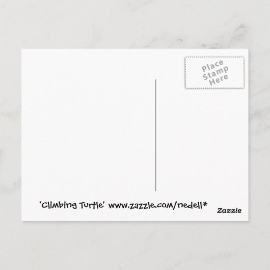Briefkaart klimschildpad (Achterkant)