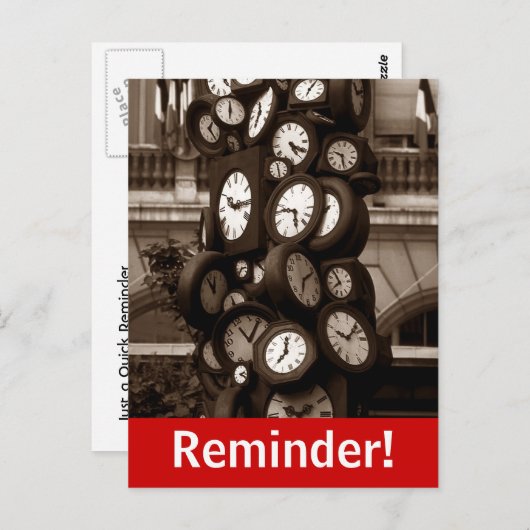 Briefkaart klokken Tijd Visual Appointherinnering (Voorkant / Achterkant)