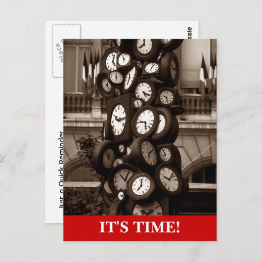 Briefkaart klokken Tijdstip Benoeming Herinnering (Voorkant / Achterkant)