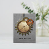 Briefkaart Kloktabel, grijs (Staand voorkant)