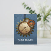Briefkaart  Kloktabelnummer, blauw (Staand voorkant)