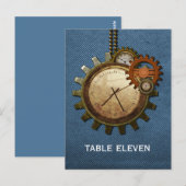 Briefkaart  Kloktabelnummer, blauw (Voorkant / Achterkant)