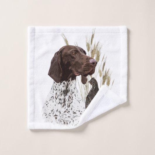 Briefkaart Koffie van het Duitse Shorthaired Point Bad Handdoek (Wasdoekje)