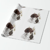 Briefkaart Koffie van het Duitse Shorthaired Point Cadeaupapier (Uitgerold)