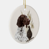 Briefkaart Koffie van het Duitse Shorthaired Point Keramisch Ornament (Rechts)