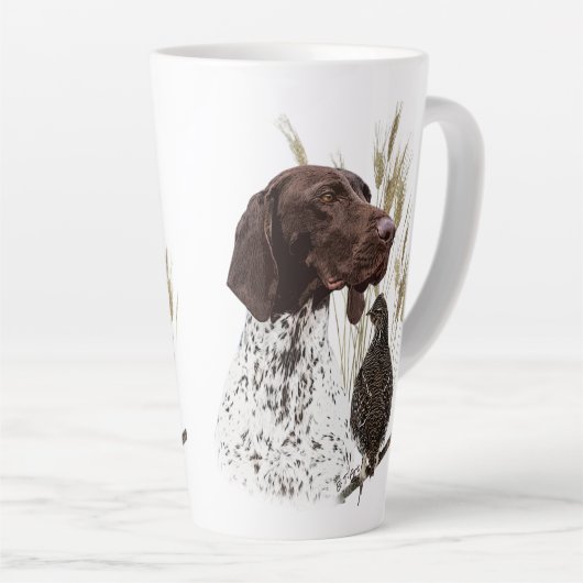 Briefkaart Koffie van het Duitse Shorthaired Point Latte Mok (Rechterhoek)