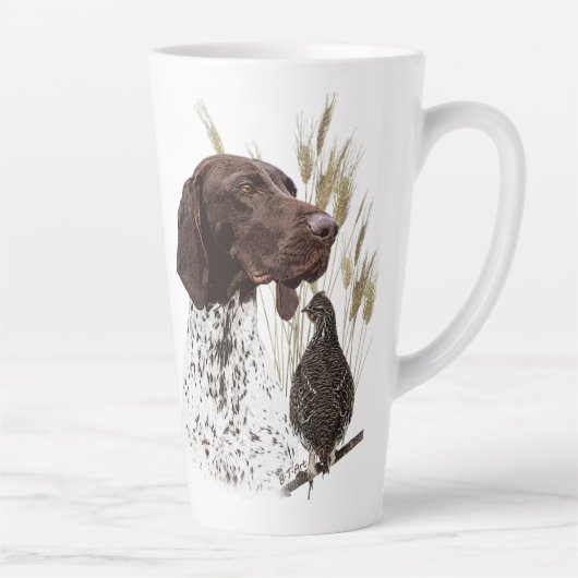 Briefkaart Koffie van het Duitse Shorthaired Point Latte Mok (Rechts)