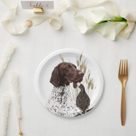 Briefkaart Koffie van het Duitse Shorthaired Point Papieren Bordje (Huwelijk)