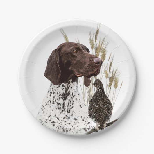 Briefkaart Koffie van het Duitse Shorthaired Point Papieren Bordje (Voorkant)