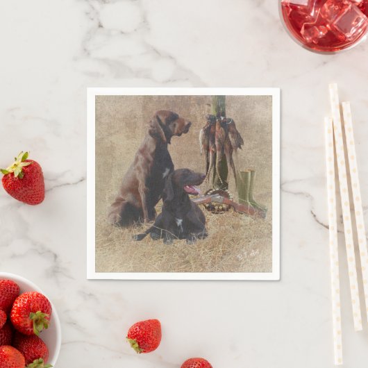 Briefkaart Koffie van het Duitse Shorthaired Point Servet (Insitu)