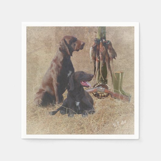 Briefkaart Koffie van het Duitse Shorthaired Point Servet (Voorkant)