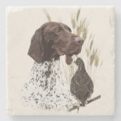 Briefkaart Koffie van het Duitse Shorthaired Point Stenen Onderzetter (Voorkant)