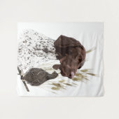 Briefkaart Koffie van het Duitse Shorthaired Point Wandkleed (Voorkant (horizontaal))