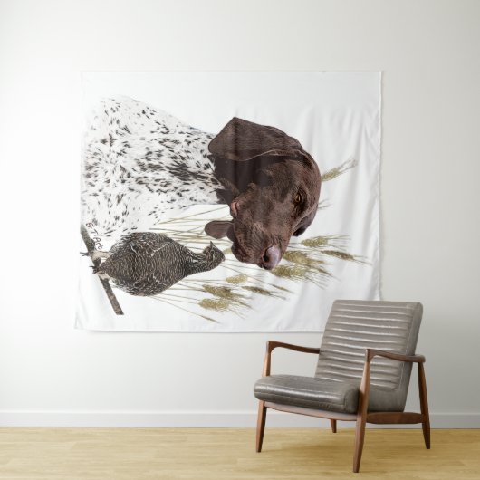 Briefkaart Koffie van het Duitse Shorthaired Point Wandkleed (In Situ (horizontaal))