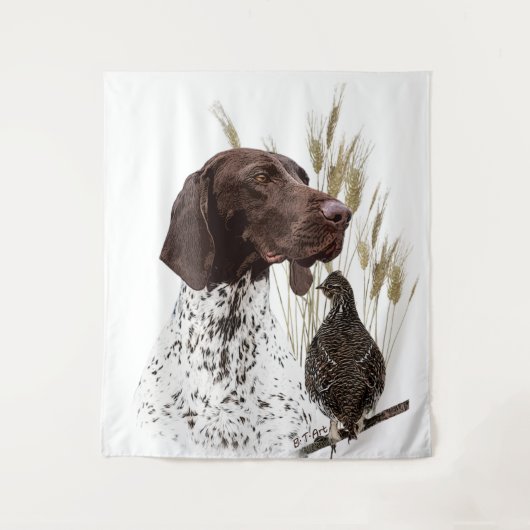 Briefkaart Koffie van het Duitse Shorthaired Point Wandkleed (Voorkant)