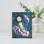 briefkaart "Koi Pond Mermaid" (Staand voorkant)