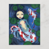 briefkaart "Koi Pond Mermaid" (Voorkant)