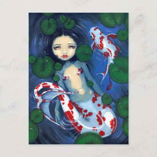briefkaart "Koi Pond Mermaid" (Voorkant)