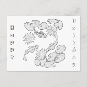 Briefkaart - Koi Pond to Color