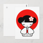 Briefkaart Kokeshi Doll (Voorkant / Achterkant)