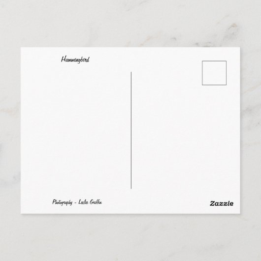 briefkaart kolibrie (Achterkant)