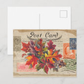 BRIEFKAART  KOLLAGE FALL LEAVES (Voorkant / Achterkant)