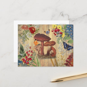 BRIEFKAART  KOLLAGE MUSHROOM