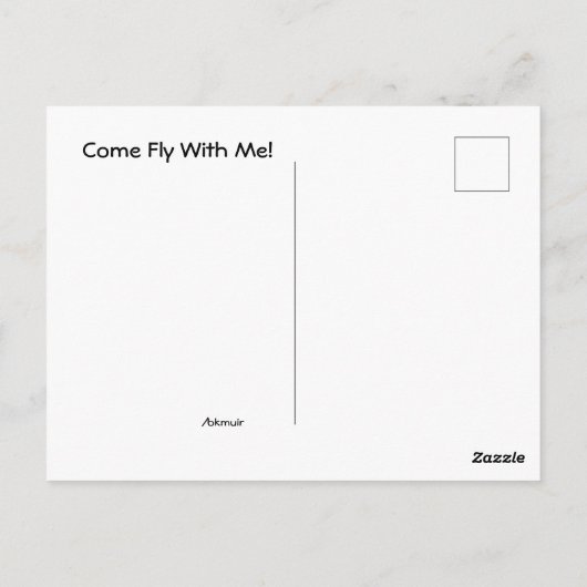 Briefkaart - kom met me mee (Achterkant)