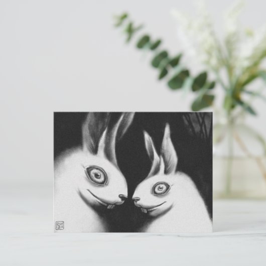 briefkaart "Konijnen" (Staand voorkant)