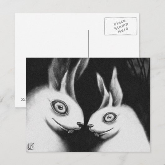 briefkaart "Konijnen" (Voorkant / Achterkant)