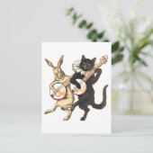 Briefkaart konijnen en katten (Staand voorkant)